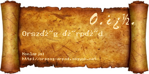 Ország Árpád névjegykártya