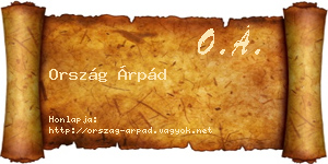 Ország Árpád névjegykártya