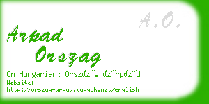 arpad orszag business card